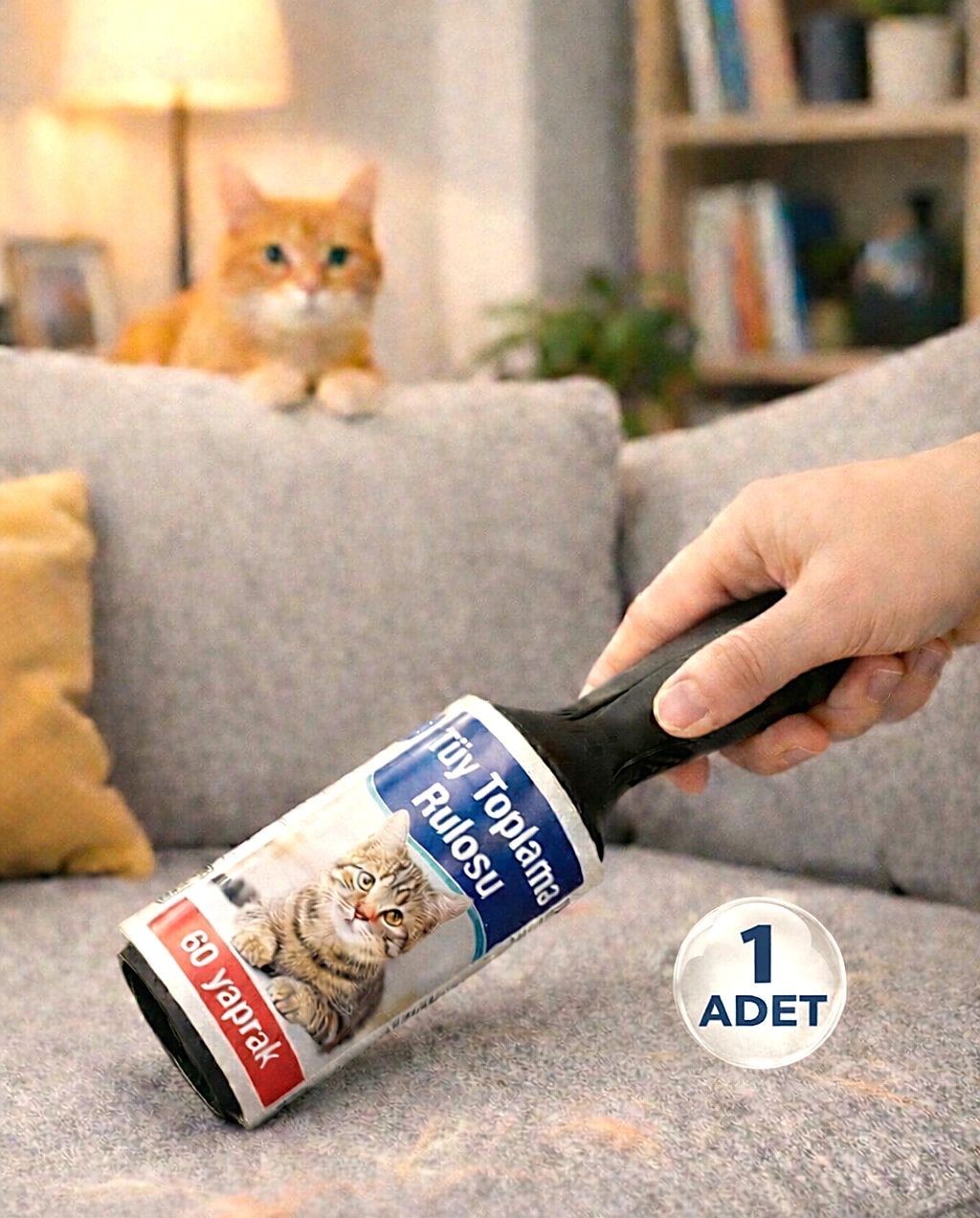 60 Yapraklı Yapışkanlı Tüy Toplama Rulosu 1 Adet