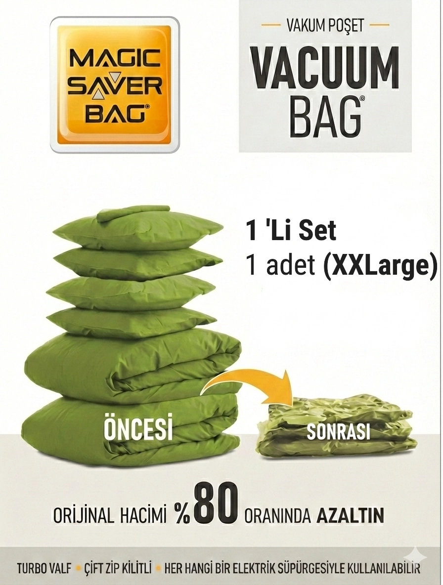 1 Adet  (XXL) Vakumlu Poşet