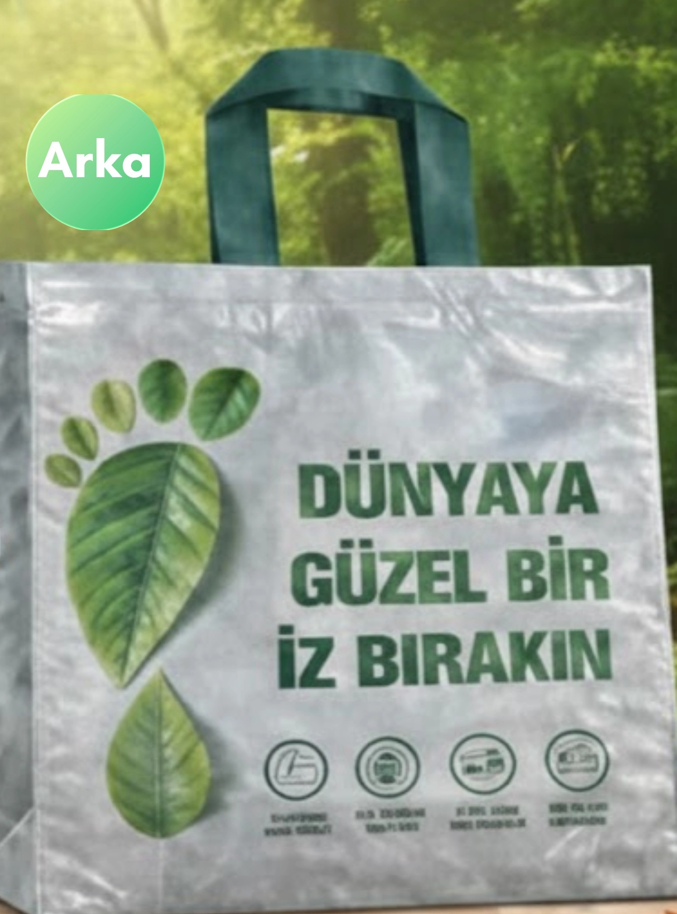  Körüklü Doğa Dostu Yeşil Alışveriş Poşeti