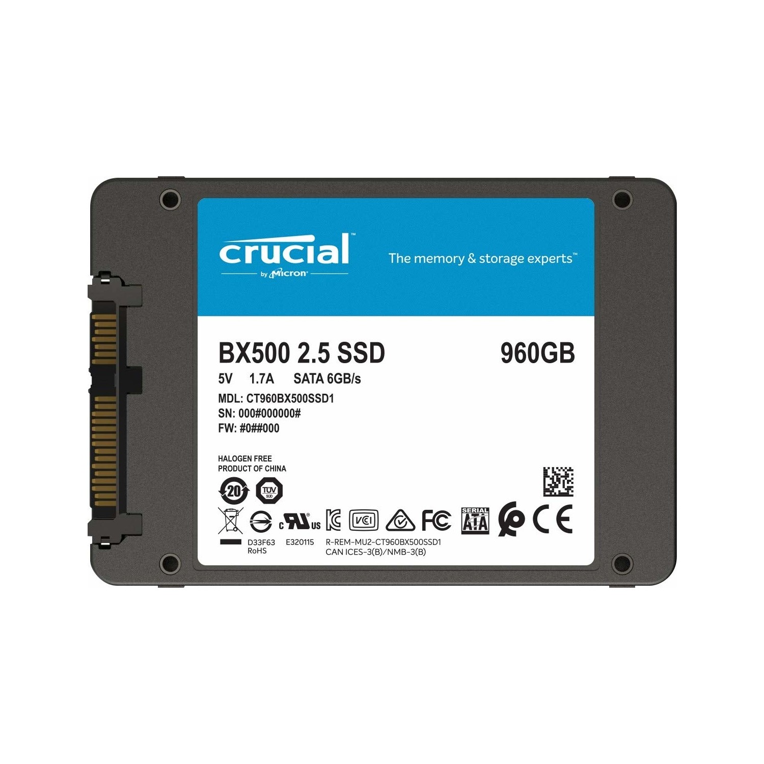 CRUCIAL 960GB 540/500MB CT960BX500SSD1 SSD HARDDISK