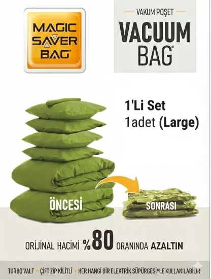 1 ADET (L) Vakumlu Poşet