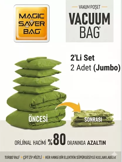 2 Adet (Jumbo) Vakumlu Poşet 