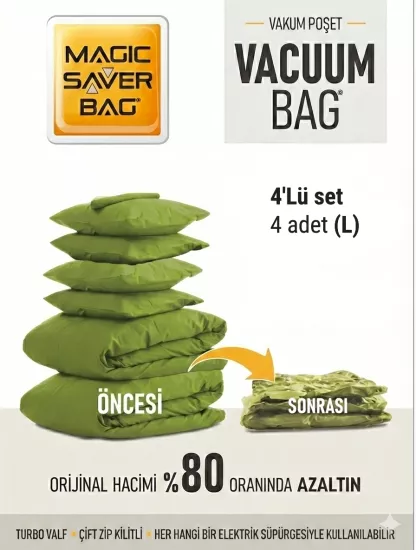 4 Adet (L) Vakumlu Poşet