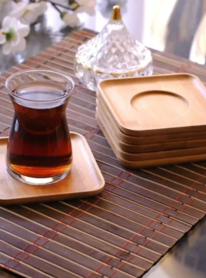 Bambu Kare Çay Tabağı (6) Adet
