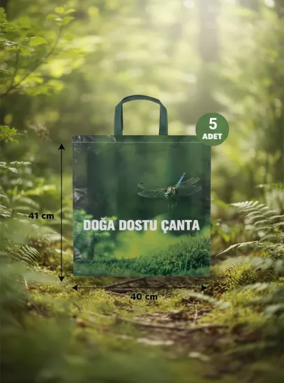  Körüklü Doğa Dostu Yeşil Alışveriş Poşeti
