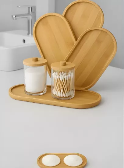 Bambu Oval Sunum Ve Servis Tepsisi Yağdanlık Altlığı (1) Adet