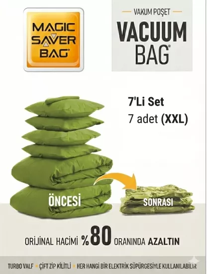 7 Adet ( 7XXL) Vakumlu Poşet 