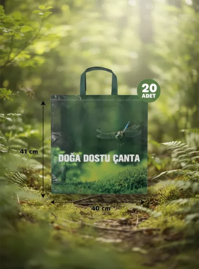 Körüklü Doğa Dostu Yeşil Alışveriş Poşeti 