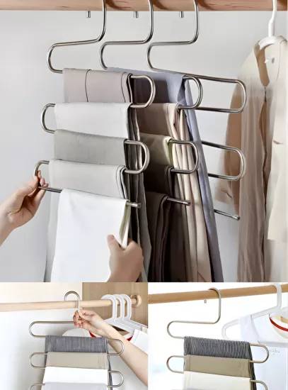  Metal Pantolon Eşarp Askısı 5 Katlı (6 Adet Askı)