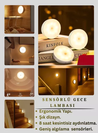 Hareket Sensörlü Led Gece Lambası  (2) Adet